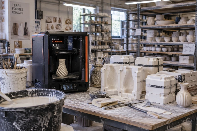 Imprimante 3D dans un atelier de céramique